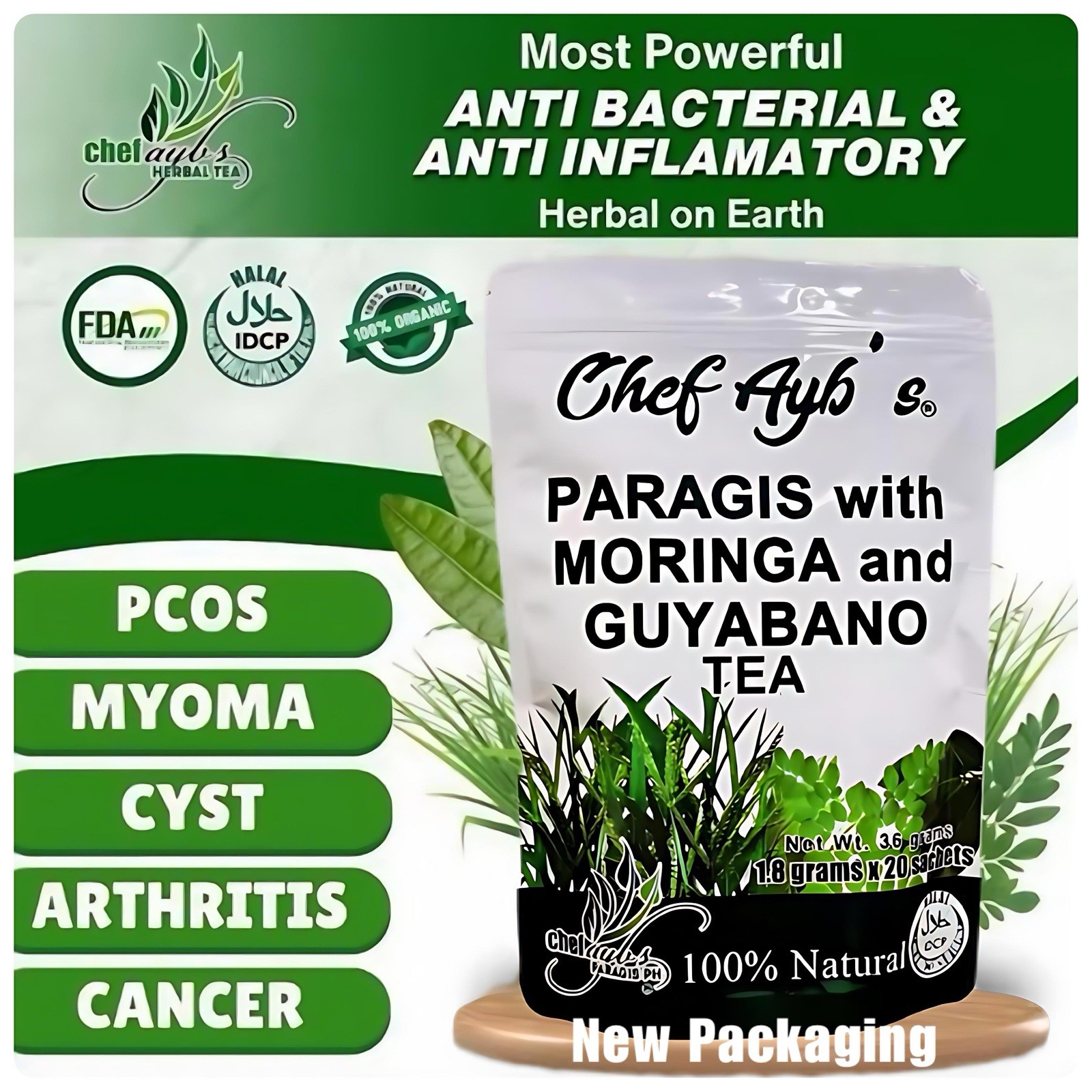 Chef Ayb’s Paragis with Moringa and Guyabano Tea (20 Tea bags)
