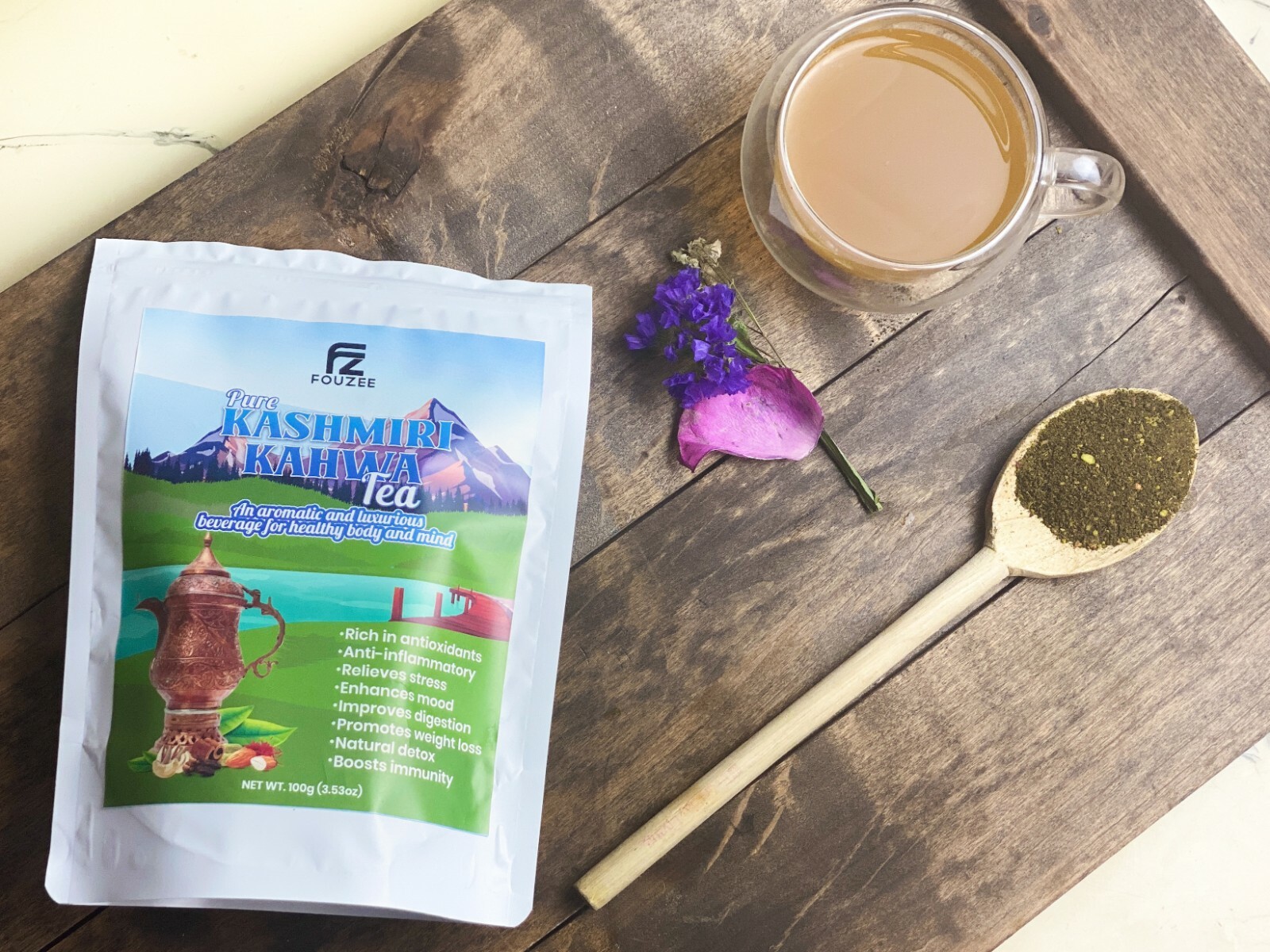Fouzee Pure Kashmiri Kahwa Tea (Ground) 100g (3.53oz)
