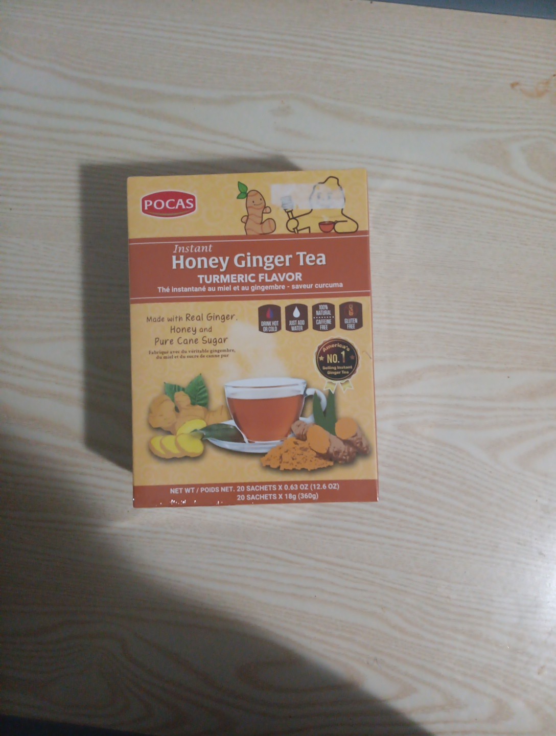 Pocas Honey Ginger Tea original Instant Honey Ginger Tea Made with Real Ginger