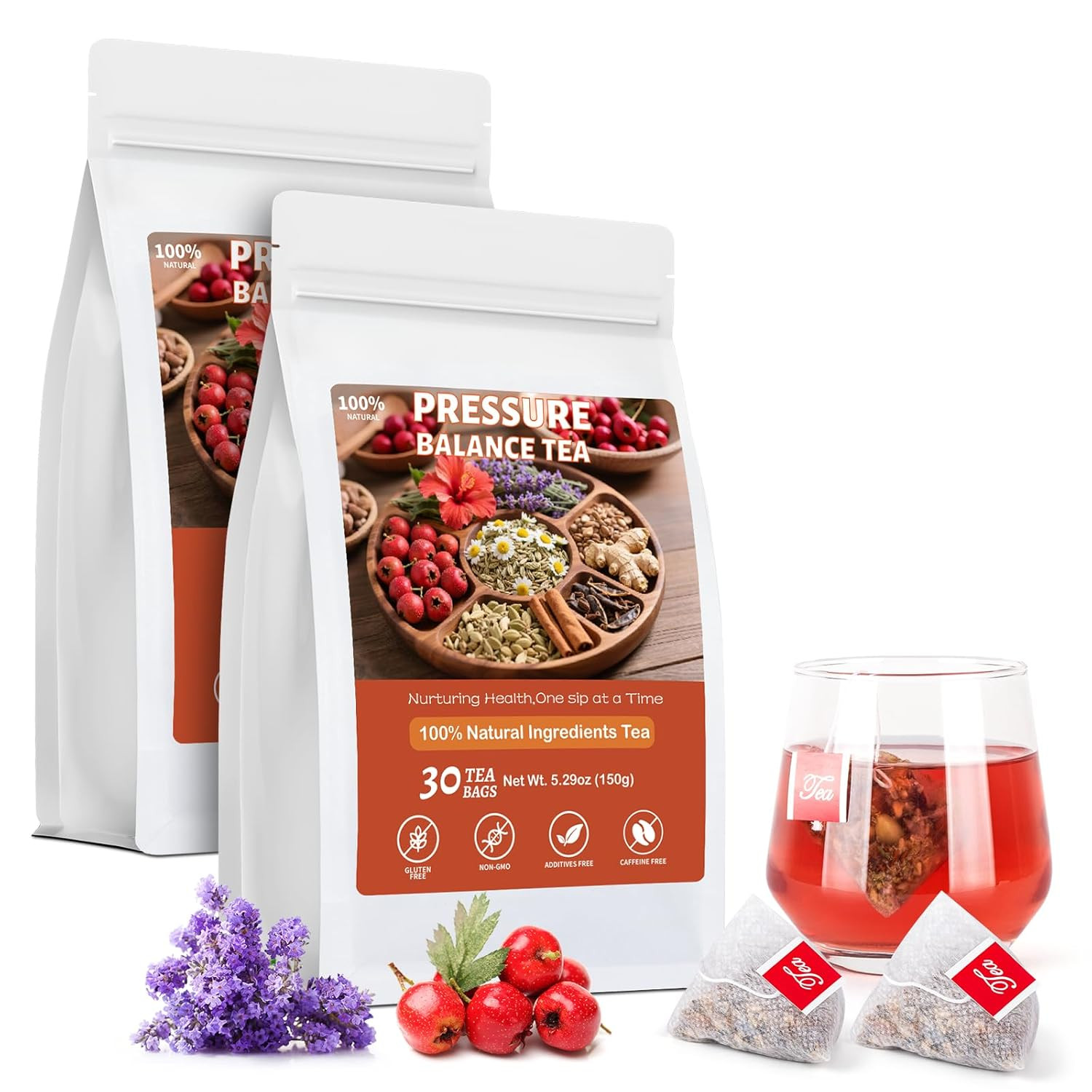 Ginseng Five Treasures Kidney Tea, Traditional Chinese Herbal Teabags, Natural K