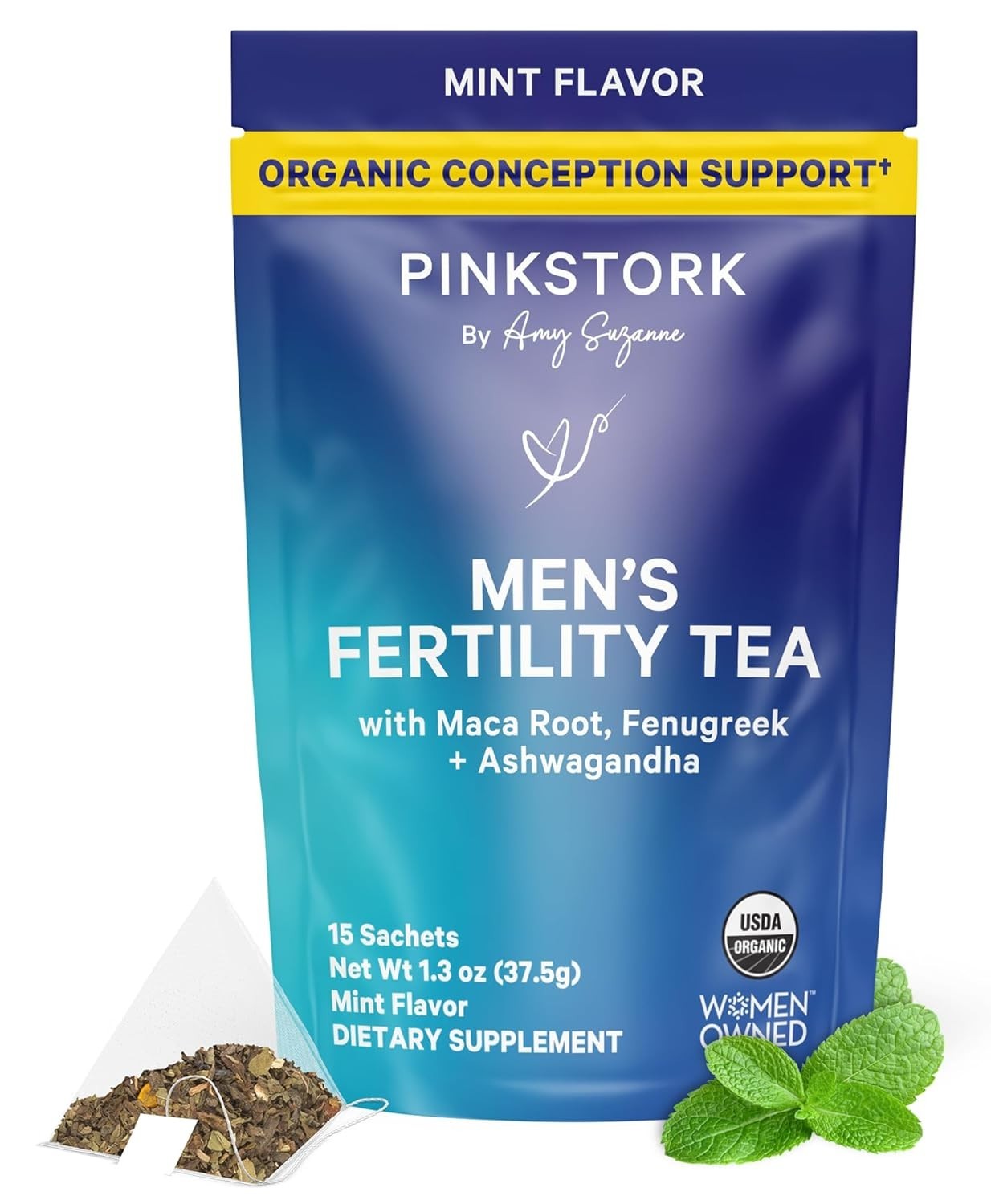 BlueStork Men’s Organic Fertility Tea – 15 Sachets for Male Reproductive Health