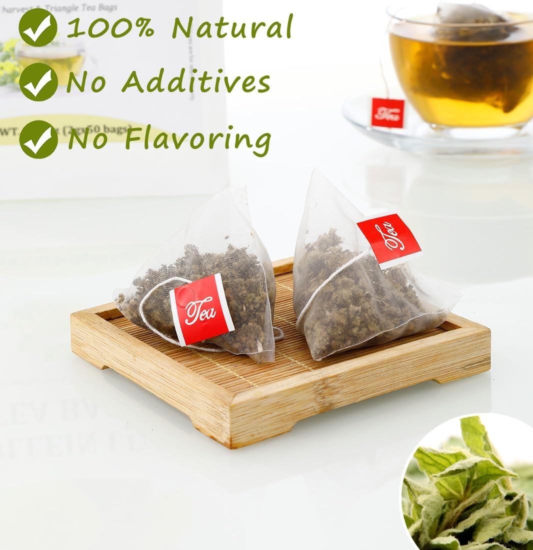 30 Day Supply of 50 Caffeine-Free Mullein Leaf Tea Bags for Respiratory Health