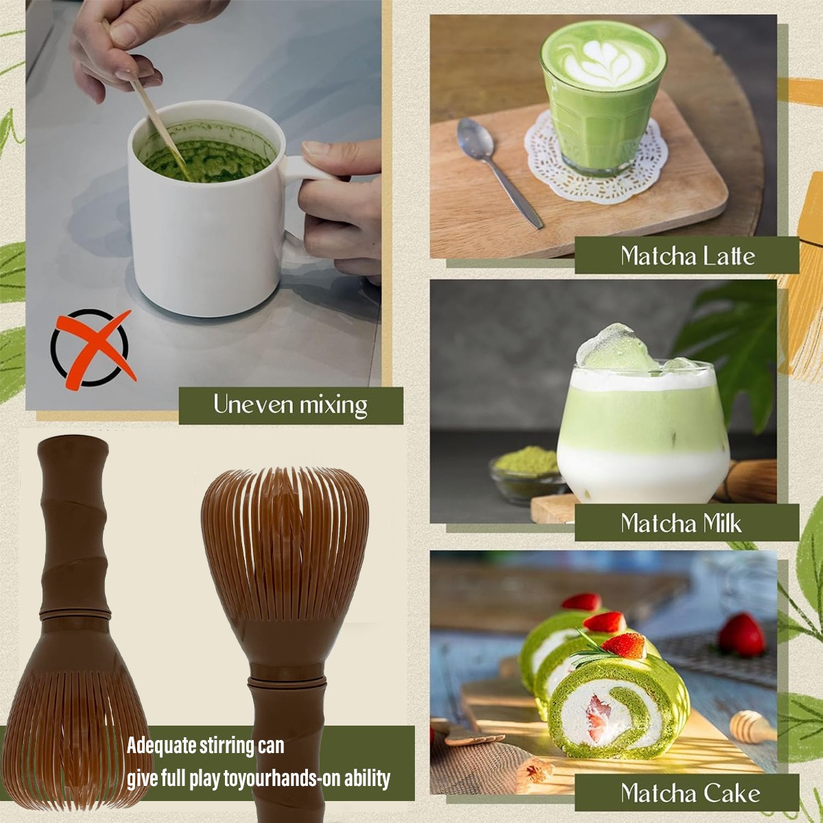 Matcha Whisk Reusable Resin Matcha Whisk Chasen Dishwasher Stirrer Matcha