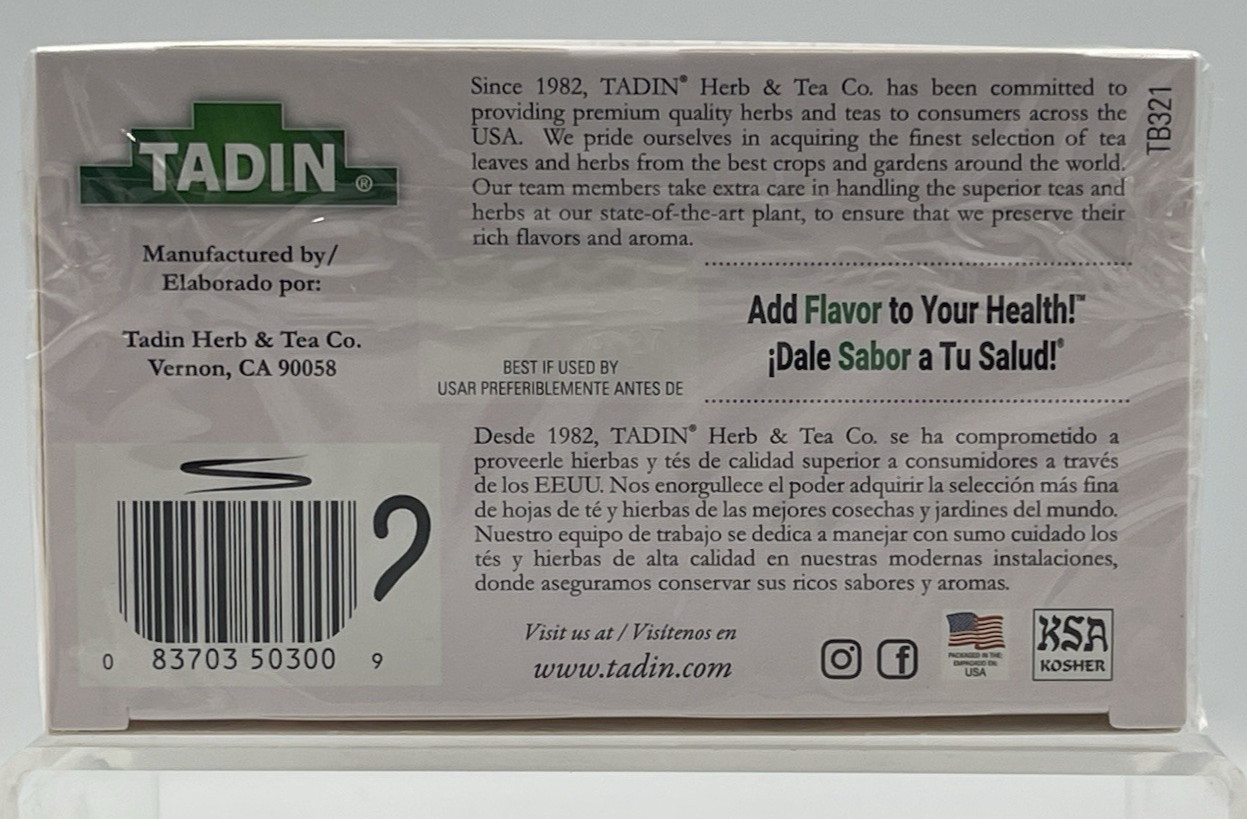Lot of 2 Tadin Seven Blossoms Herbal Tea 48 Bags Caffeine Free EXP 06/27