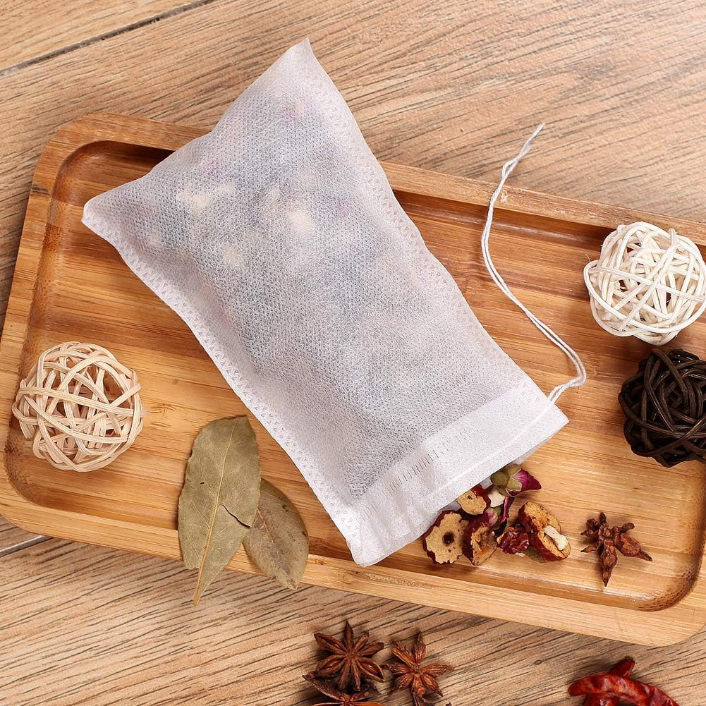 Fenshine 100Pcs Large Tea Bag – Disposable Empty Tea Filter Bags No Mess Mesh Ba