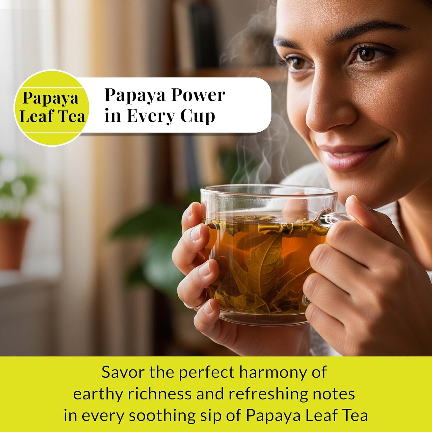 Dried Papaya Leaves, Leaf Tea, 100% Natural Green Papaya Leaf, 2.6Oz, Dried Loos