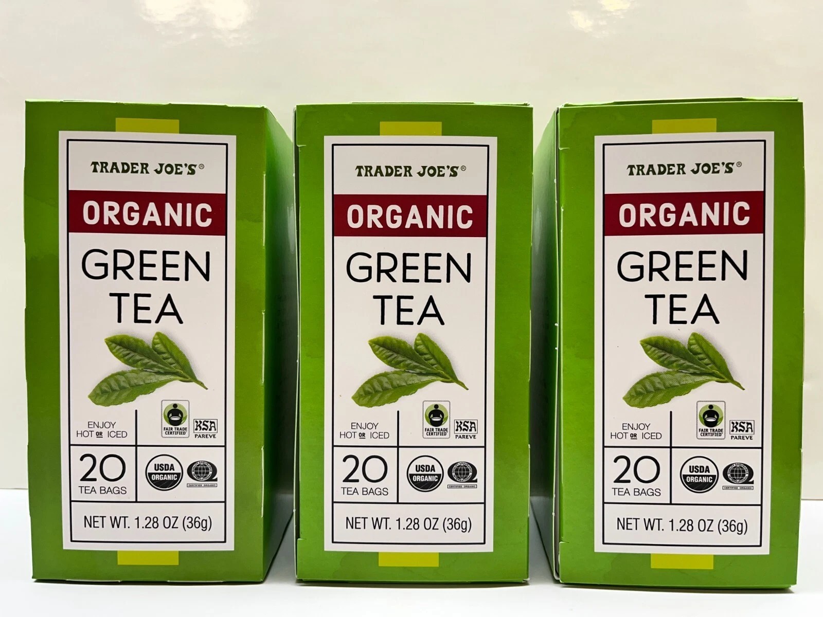 Trader Joe’s Organic Green Tea 3 Packs 60 Tea Bags Total Antioxidant Rich