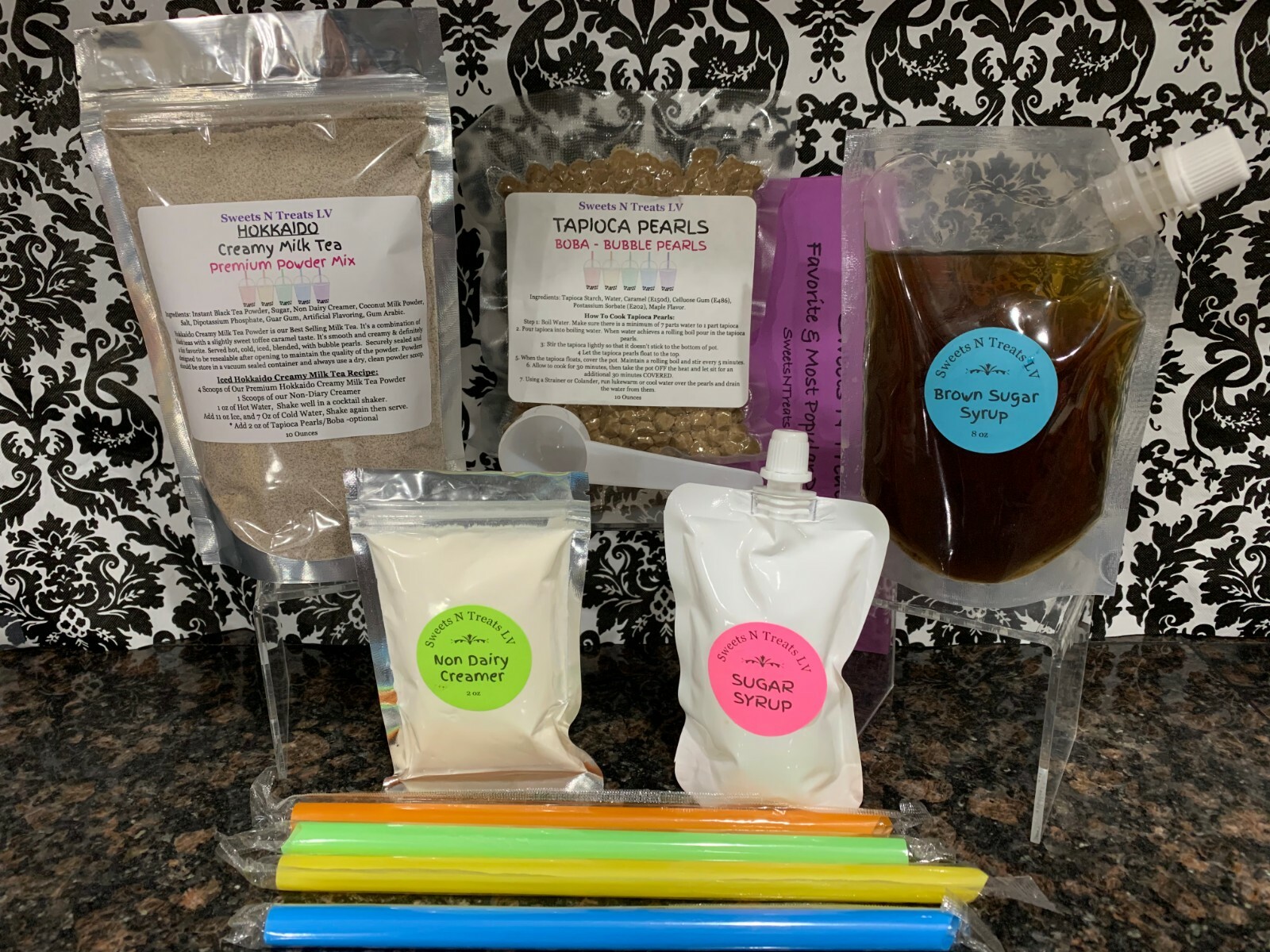 Premium HOKKAIDO Creamy MILK TEA Boba Bubble Tea Tapioca Smoothie Latte DIY Kit