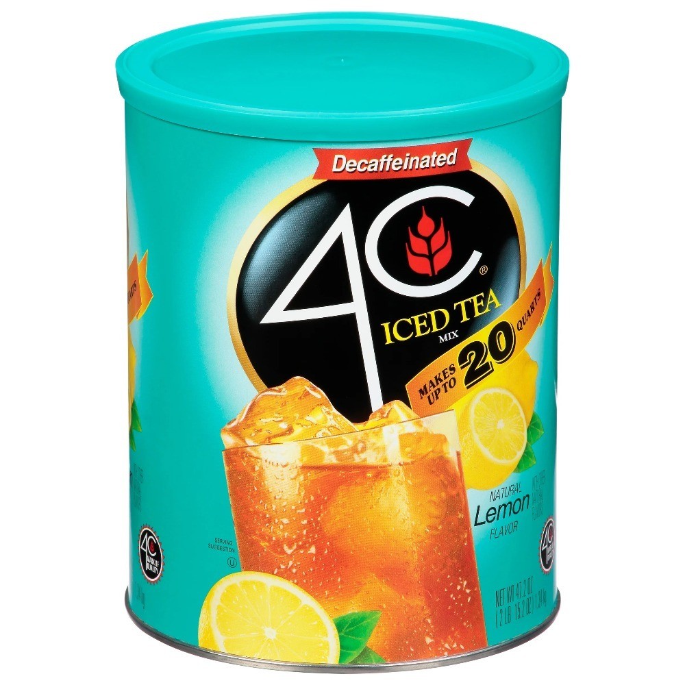 Decaffeinated Iced Tea Mix Lemon Flavor Large 47.2 Ounce Container Single Pack