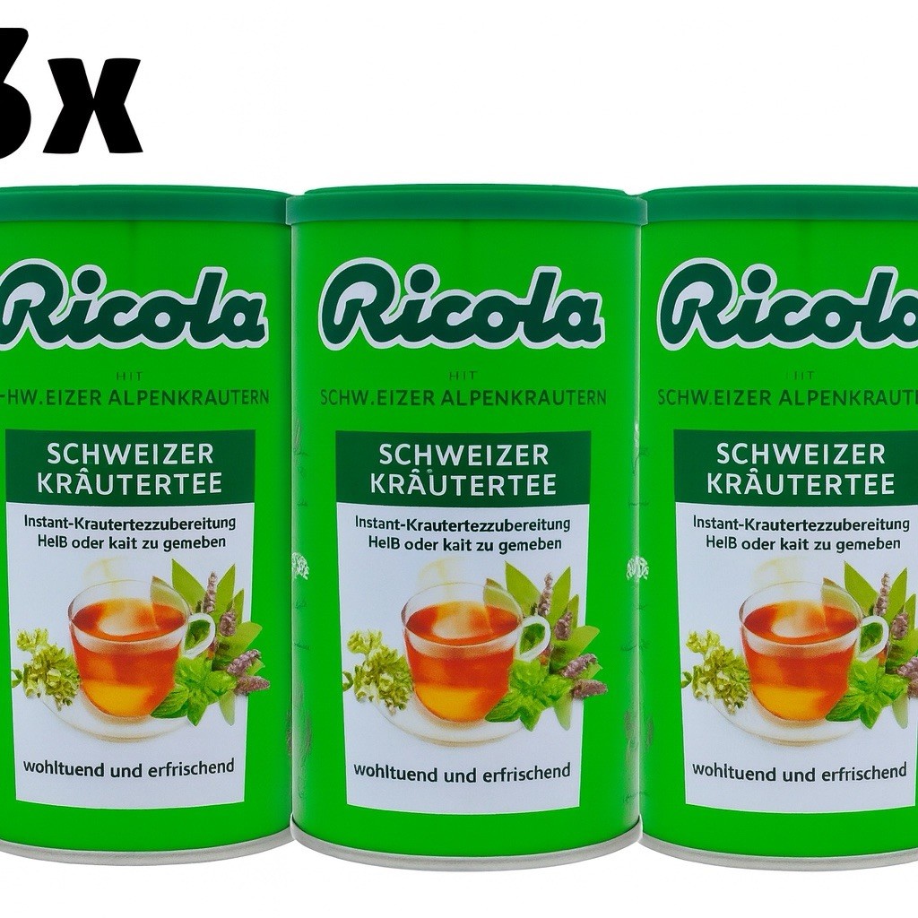 3x tins RICOLA Swiss Instant Herbal Tea FREE SHIPPING
