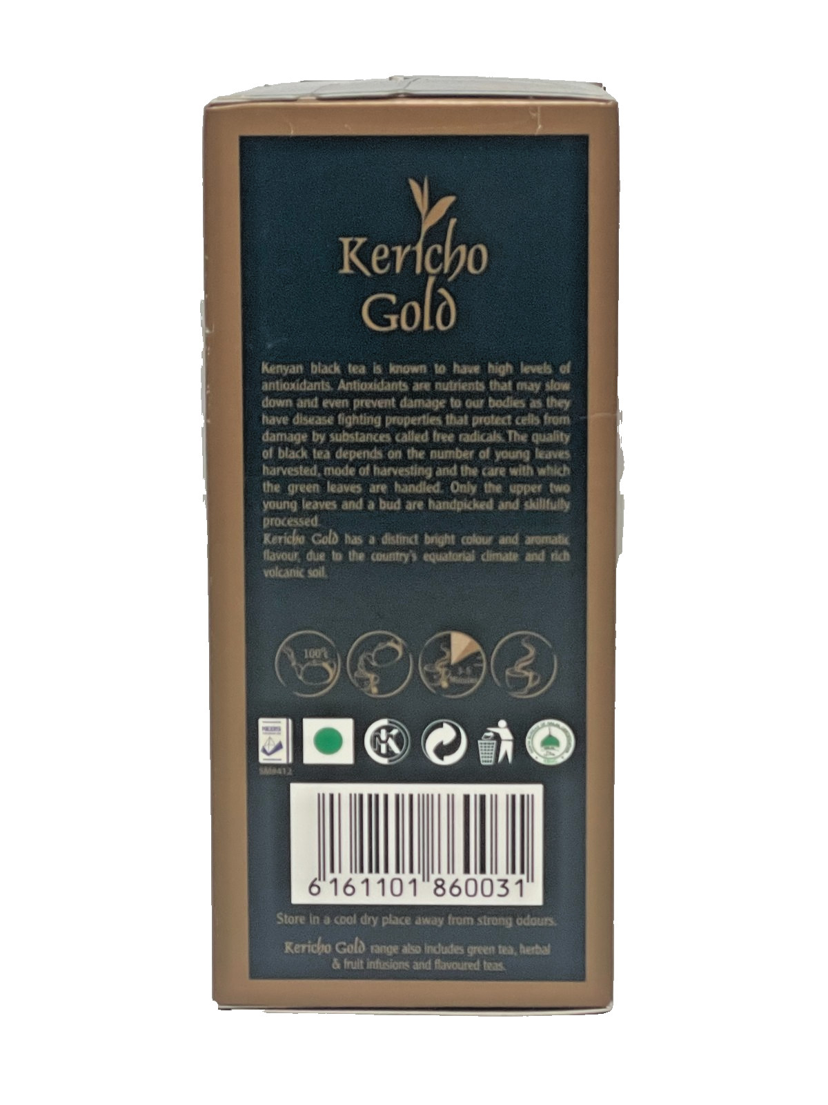 Kericho Gold Premium Black Pure Kenya Tea Bags 100 Pieces String & Tag Fairtrade