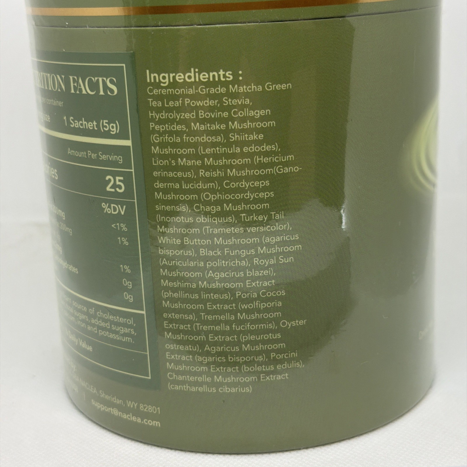 Naclea Mushroom Matcha Drink Mix Powder Sugar Free Japanese Ceremonial Green Tea