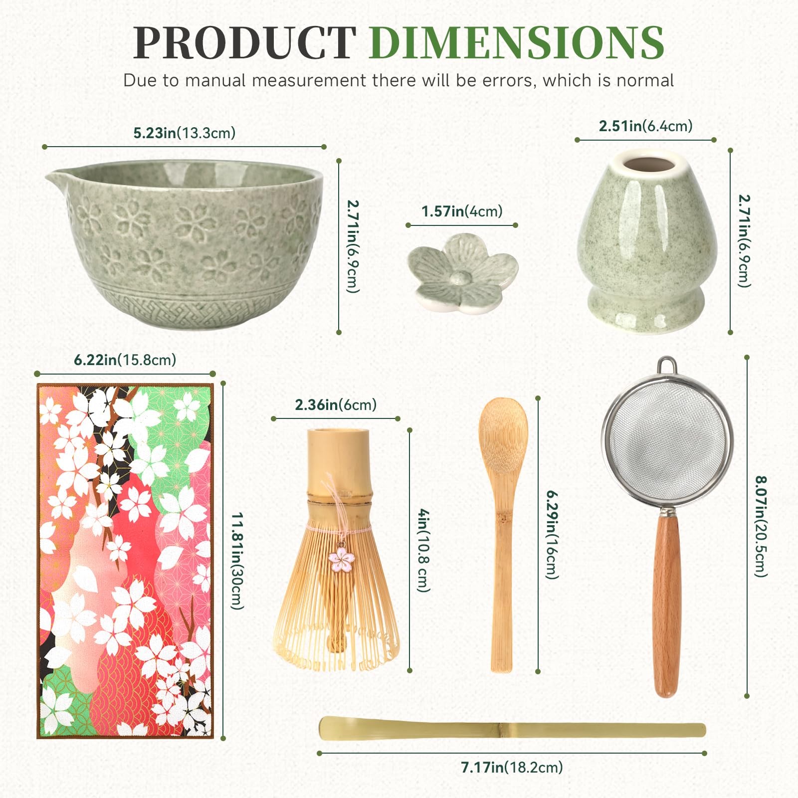 Matcha Whisk Set, Japanese Tea Ceremony Utensils (8 PCS) with Matcha Bowl wit…