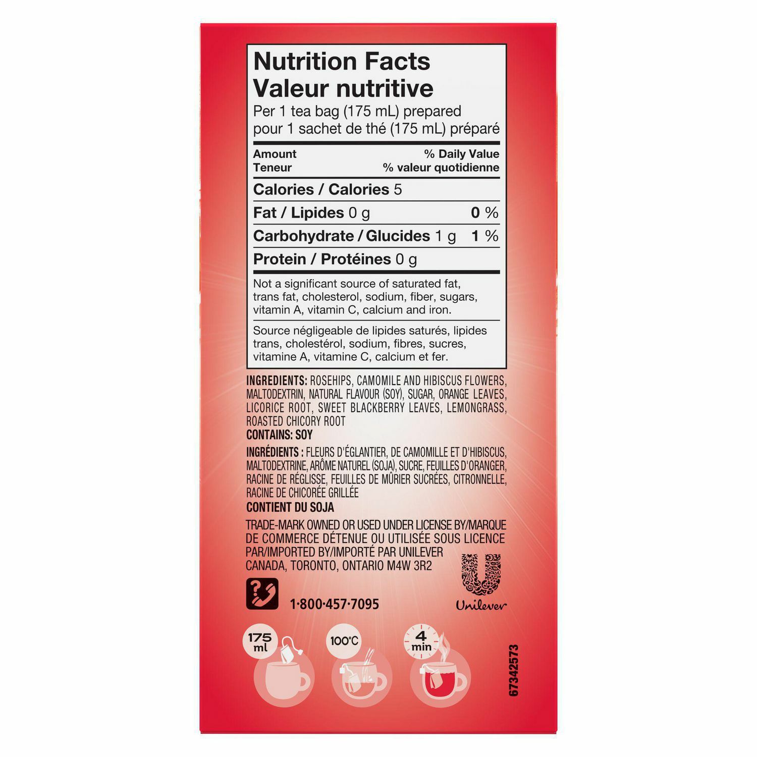 Lipton Peach Mango Herbal Tea (20 Bags Each) – FROM CANADA