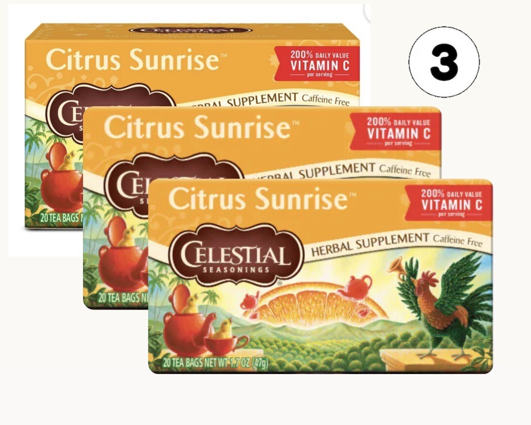 Celestial Seasonings Shine Vitamin C Tea 20 count.(pack of3)
