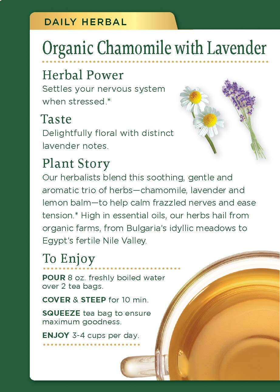 Organic Herbal Tea 16 Count Chamomile Lavender Lemon Balm Calm Digestive Rela…