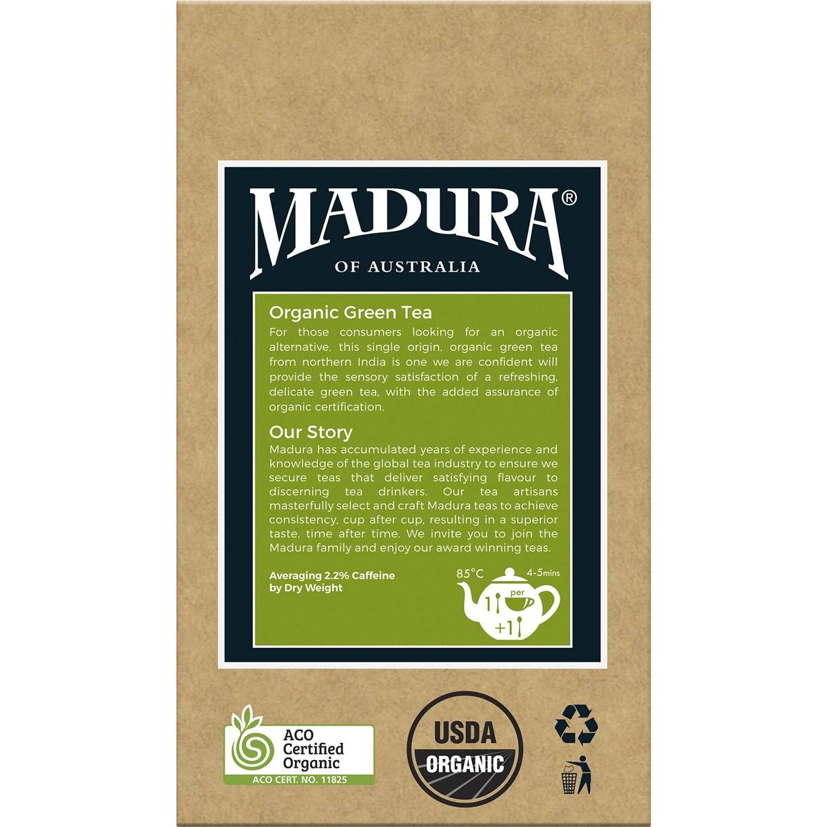 Madura Organic Green Leaf Tea 150g