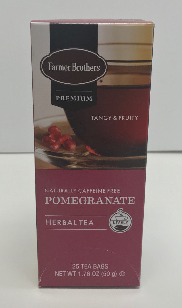 Farmer Brothers Premium: Pomegranate Hot Tea – 2 boxes/50 tea bags – Herbal Tea