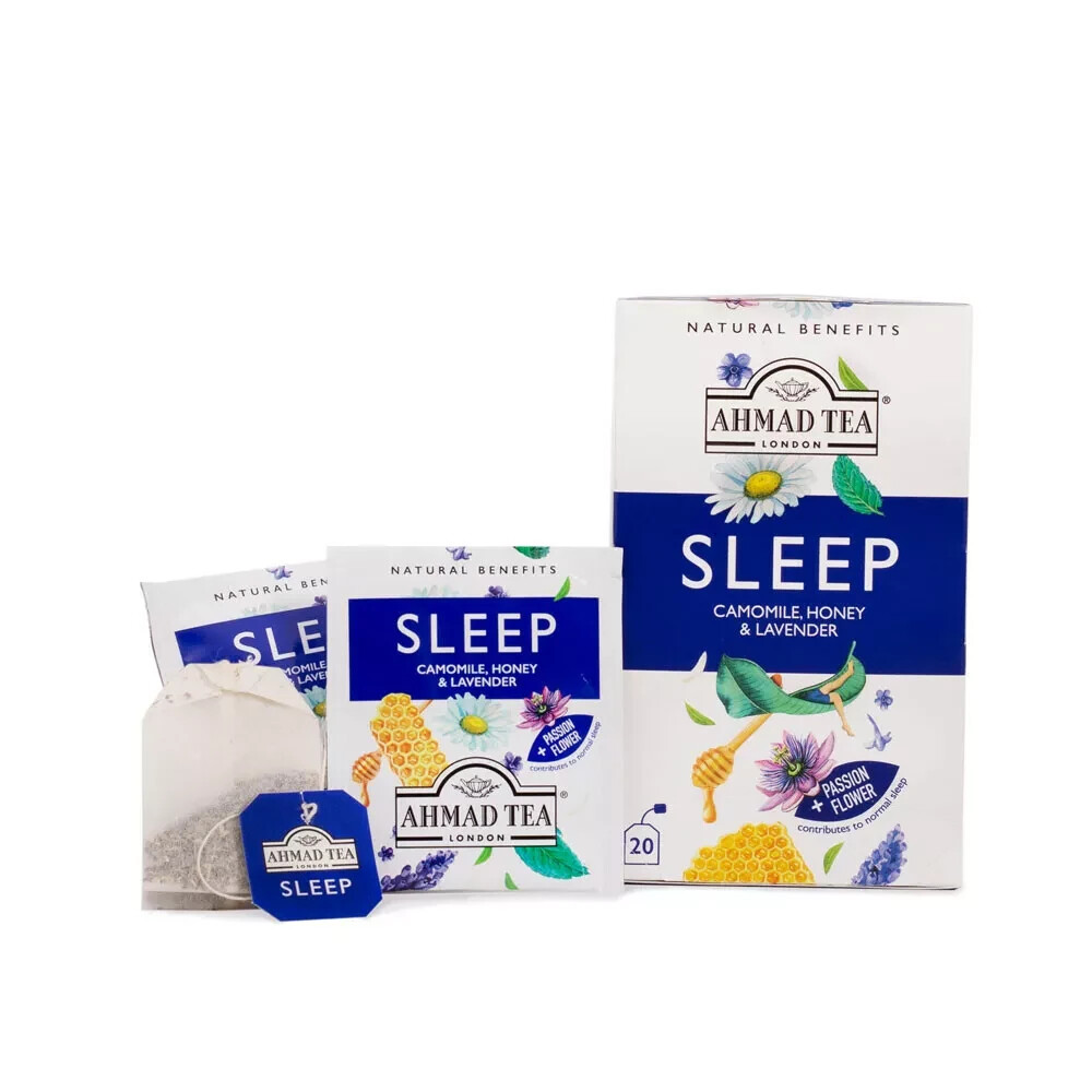 Ahmad Tea Sleep Herbal Tea Chamomile, Honey & Lavender Infusion Teabags 20 ct.