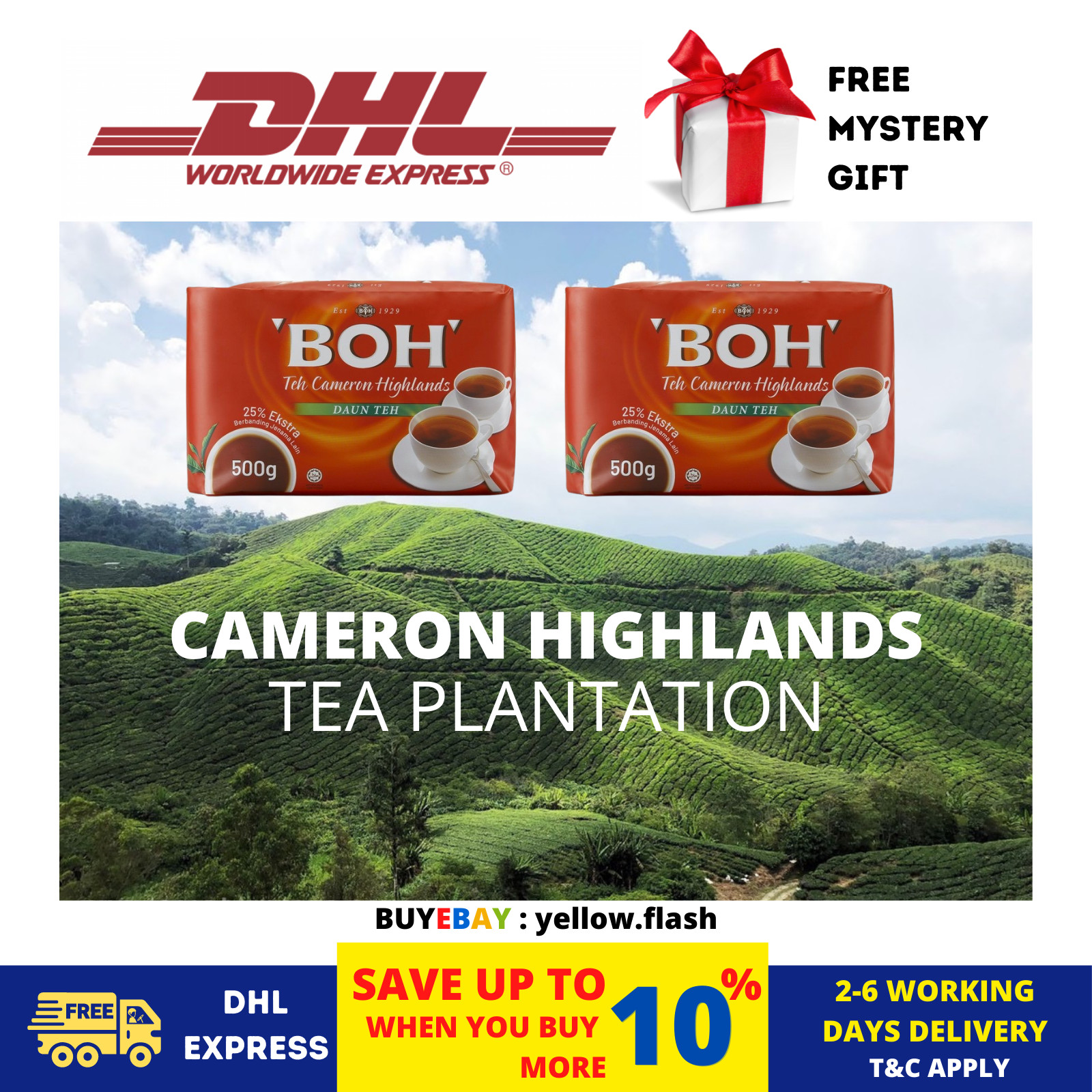 NEW BOH Cameron Highlands Tea leaf 500g X 4 FREE DHL SHIPPING