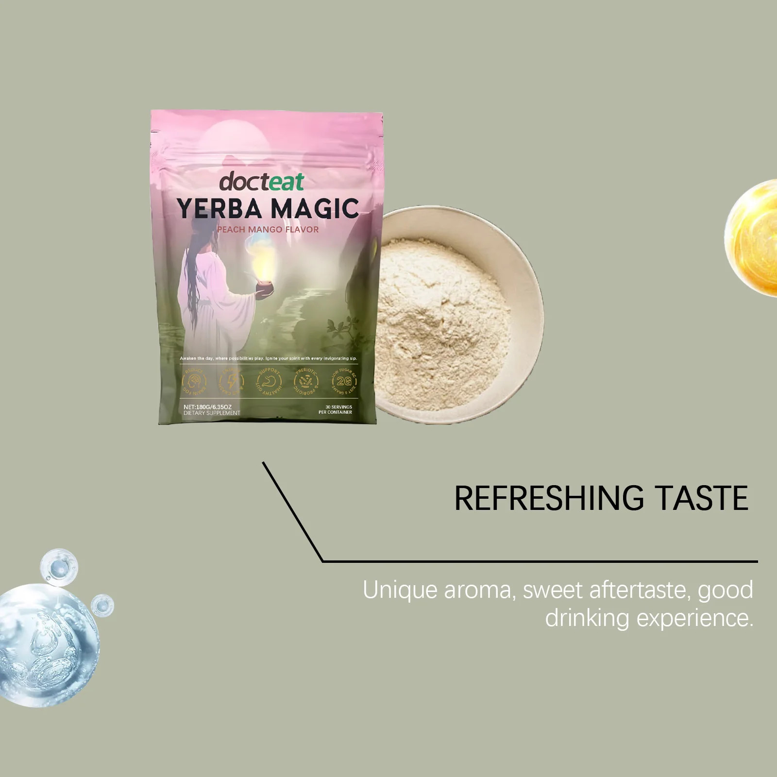 180g Yerba Mate Instant Powder Supports Energy Gut Health Super Drink Dietary