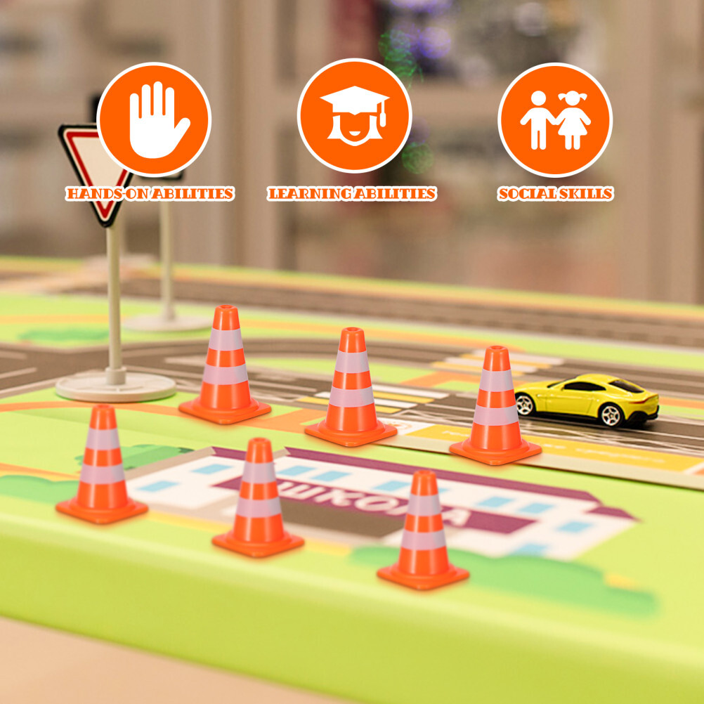7PCS Kids Delicate Road Cones Kindergarten Teaching Aids Traffic Sign Toys