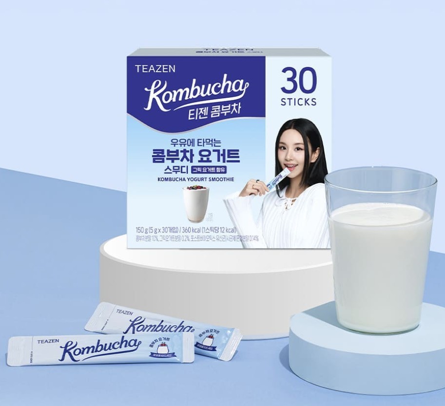 TEAZEN Kombucha Yogurt Smoothie Powder 30 Sticks 150g Probiotics Prebiotics NEW