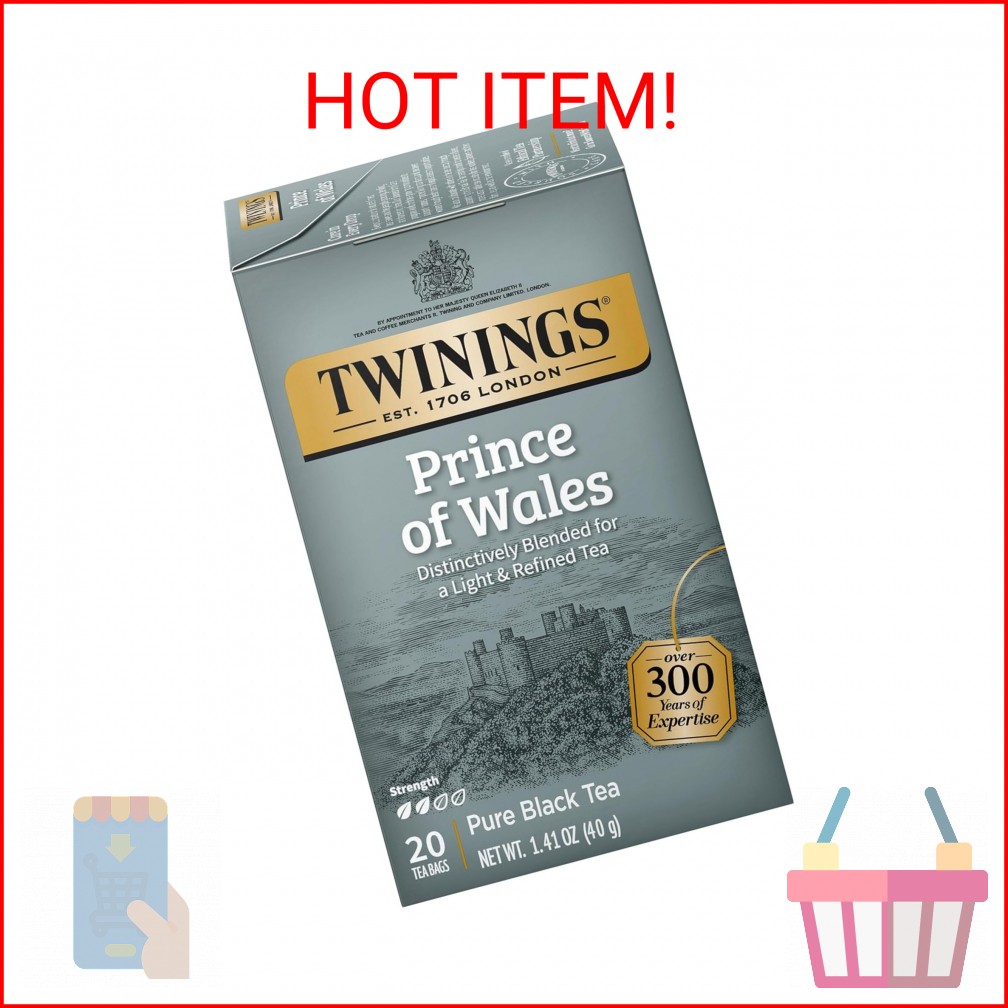 Twinings Prince of Wales Black Tea Individually Wrapped Bags, 20 Count (Pack of