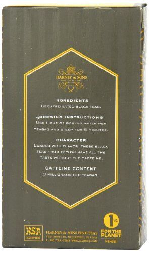 Harney & Sons Black Tea, Decaffeinated Ceylon, 20 Tea Bags, 1.26 oz./36 grams