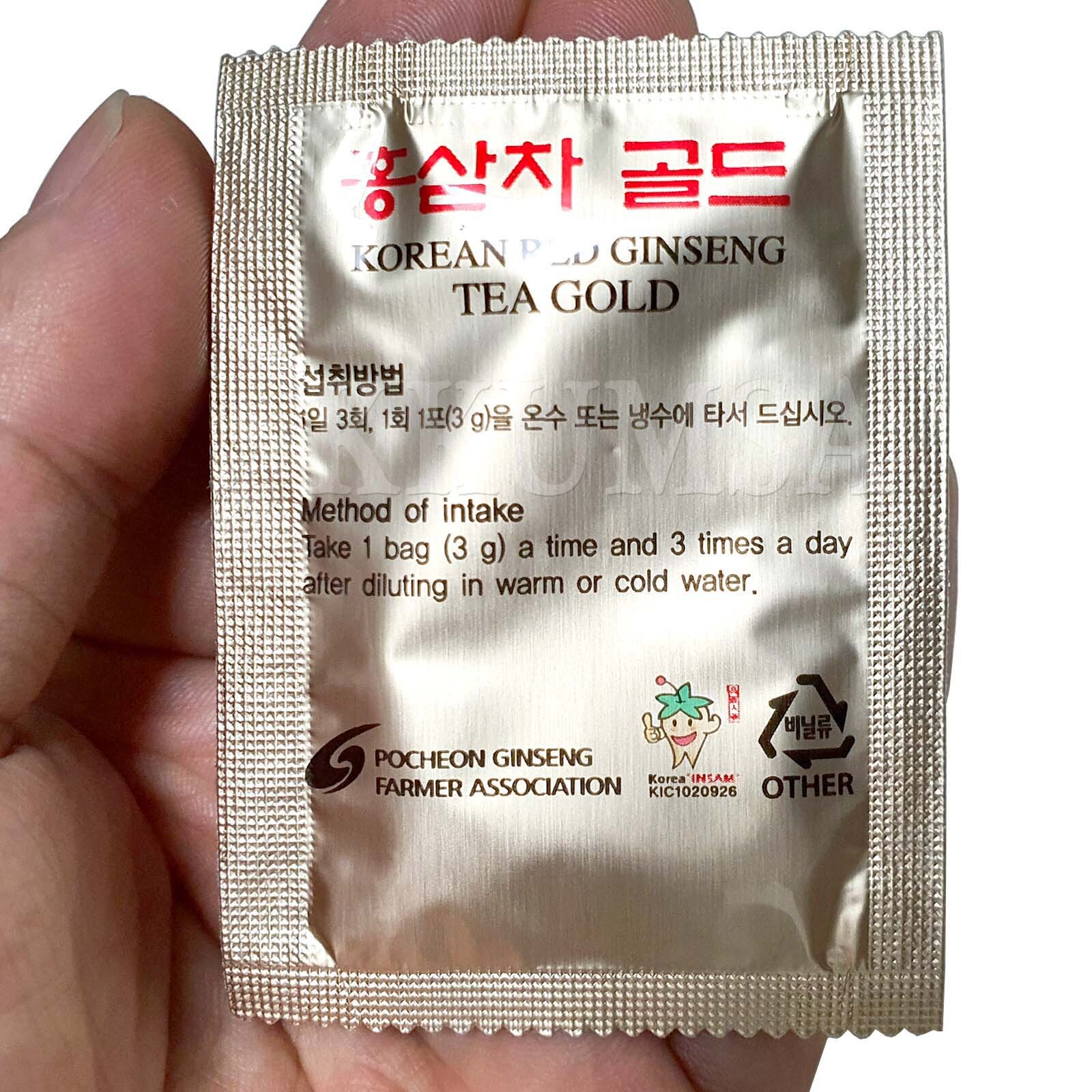 6 year Korean Red Ginseng Tea Gold 200T (3g x 100T x 2 box) Ginsenoside 6.7mg/g