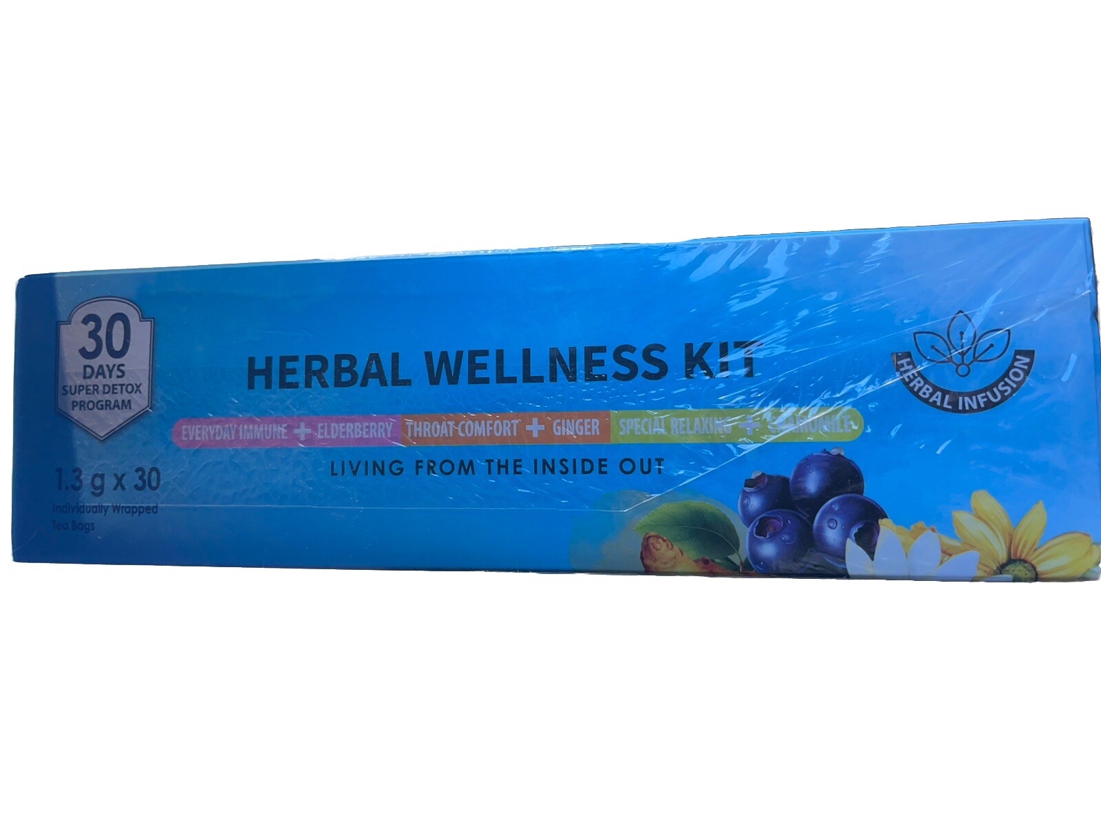 Herbal Wellness Kit Tea, 30 Days , Immune Elderry,Throat Comfort Ginger, Relaxin