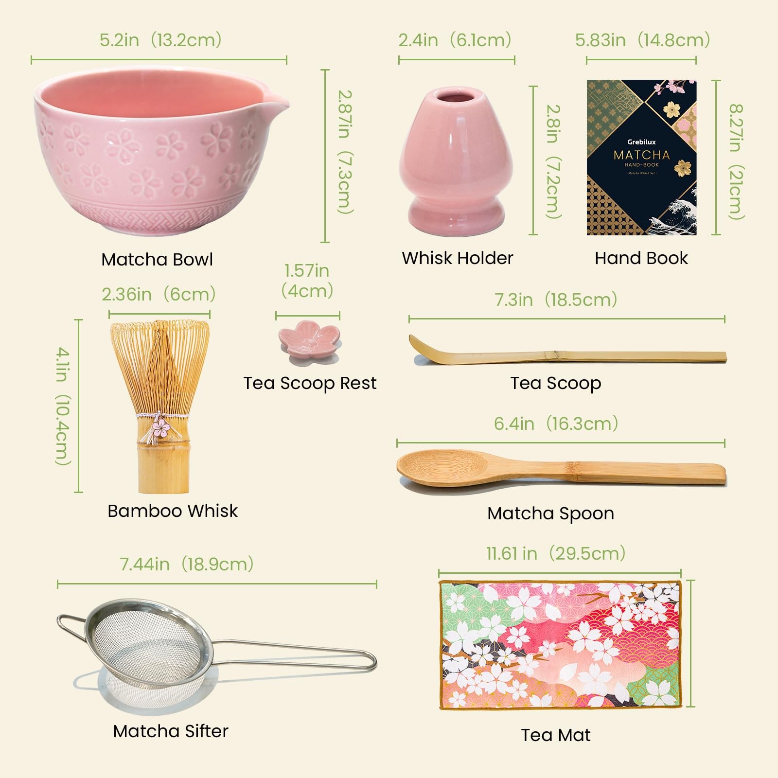 Matcha Whisk Set, Pink Matcha Kit (9 Pcs) Includes Bowl, Whisk, Holder, Scoop…