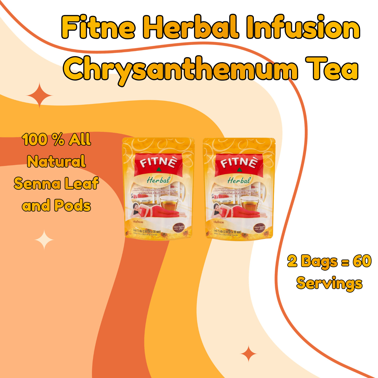 2 x 30 Tea Bags FITNE Herbal Chrysanthemum Night Time Cleanse