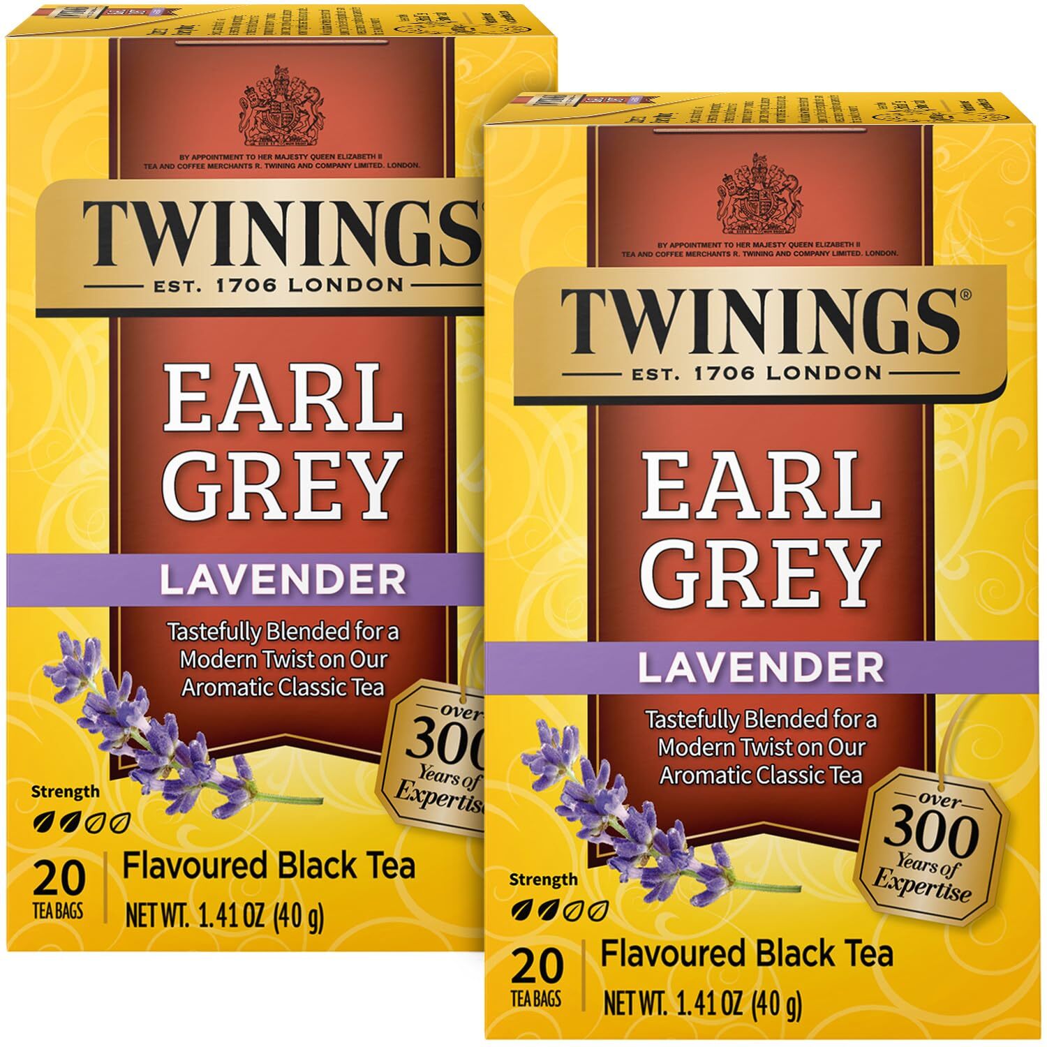 2 Pack -Twinings Earl Grey Lavender Tea Bags – Caffeinated – 20 count each