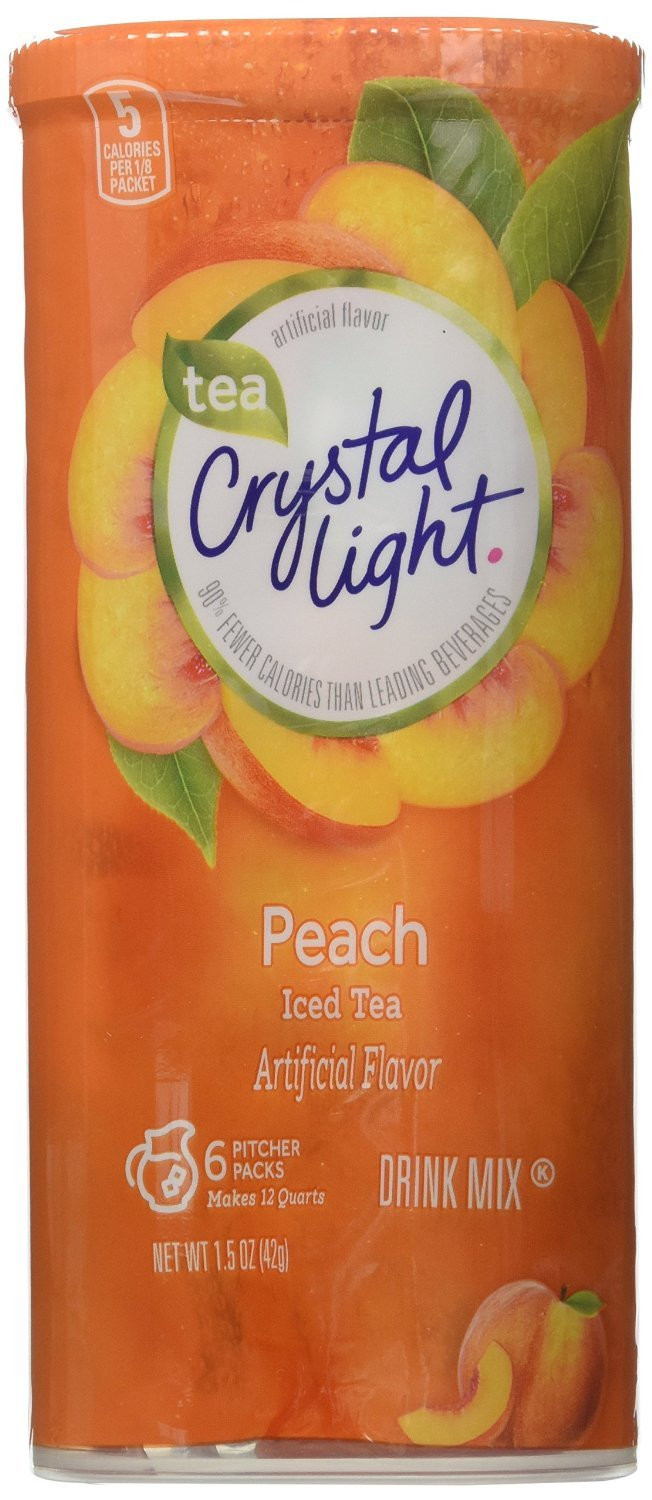 Crystal Light Peach Tea Drink Mix 4.5 Ounce Pack of 2 Sugar Free Gluten Free