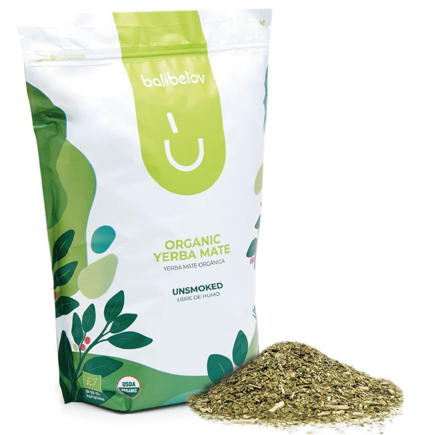 Organic Yerba Mate Tea – Unsmoked Yerba Mate Pure Loose Leaf Tea (2.2