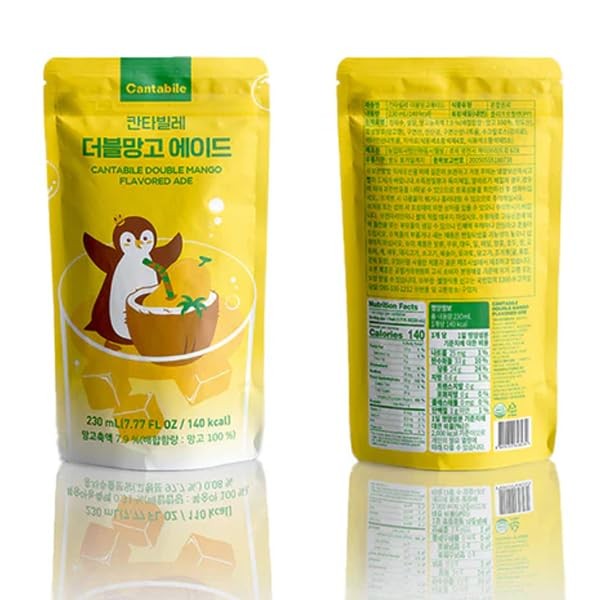 (Box of 10, Double Mango) Cantabile Korean Convenience Store Pouch Drink