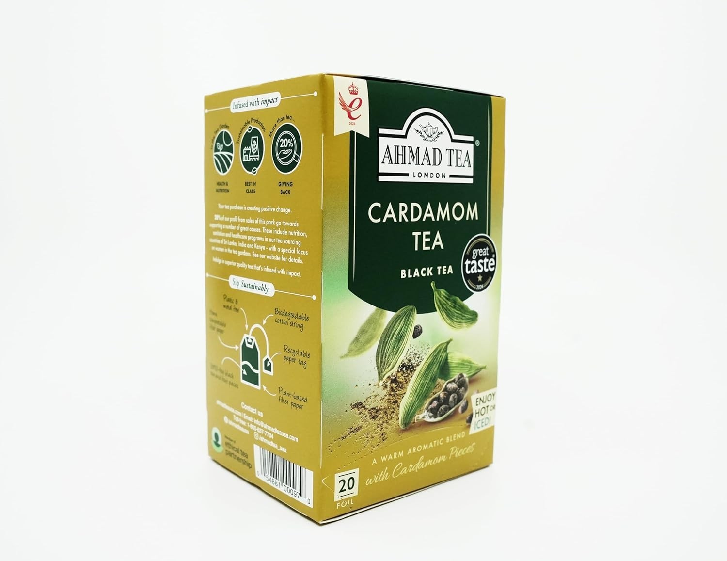 Exquisite Cardamom Black Tea Teabags – 20 Count, Heart & Immunity Boost