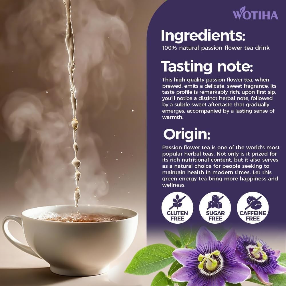 55 Count Premium Passion Flower Tea Bags 100% Natural & Pure, Supports Relax…