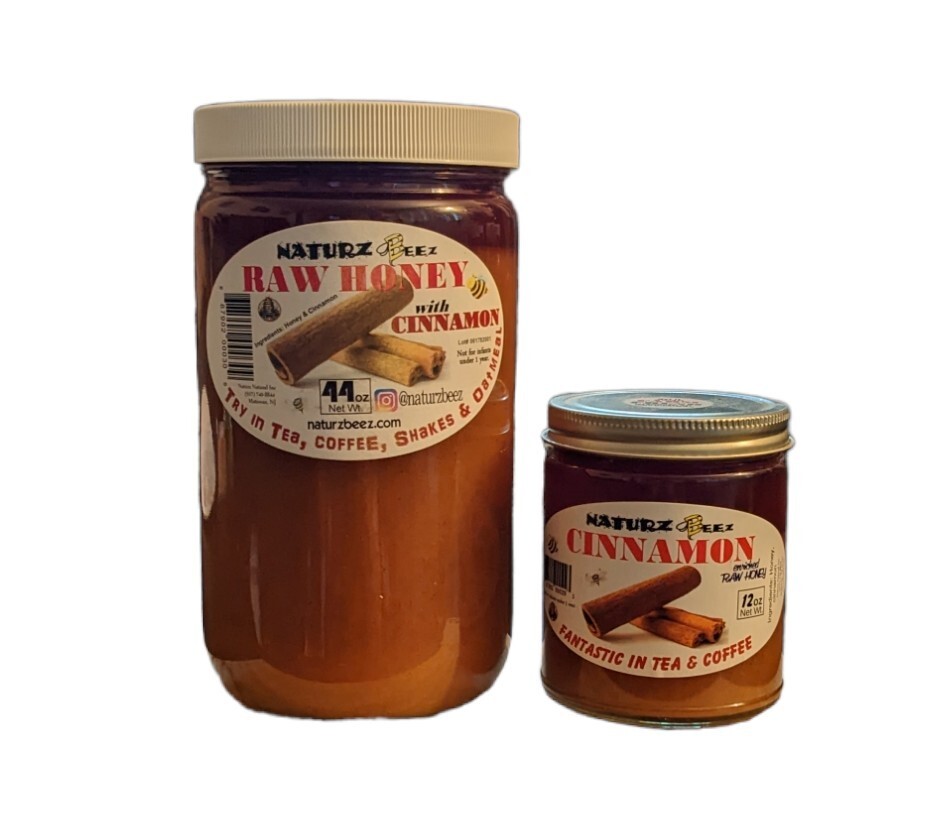 RAW HONEY with CINNAMON 2.75 Lb 44oz 1.25kg 100% PURE USA HONEY