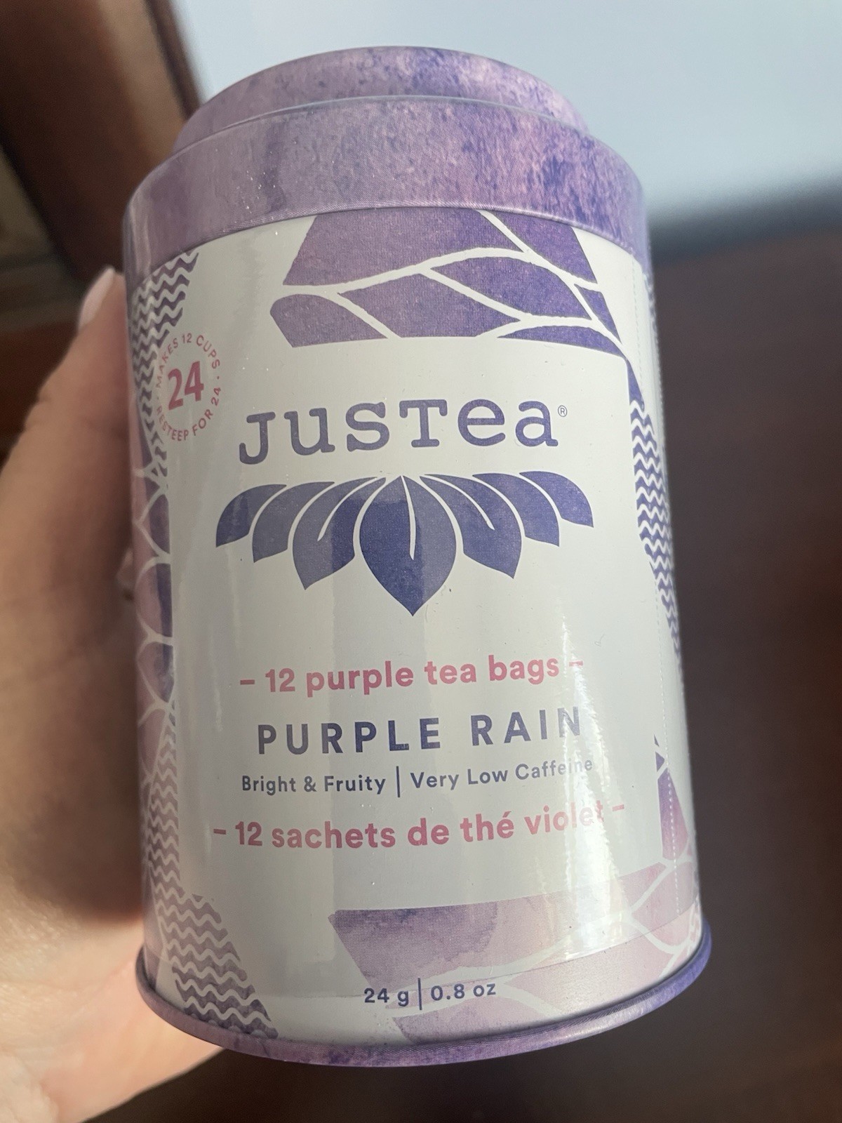 Justea Purple Rain 12 Purple Tea Bags 12 Count Brand New Sealed Box
