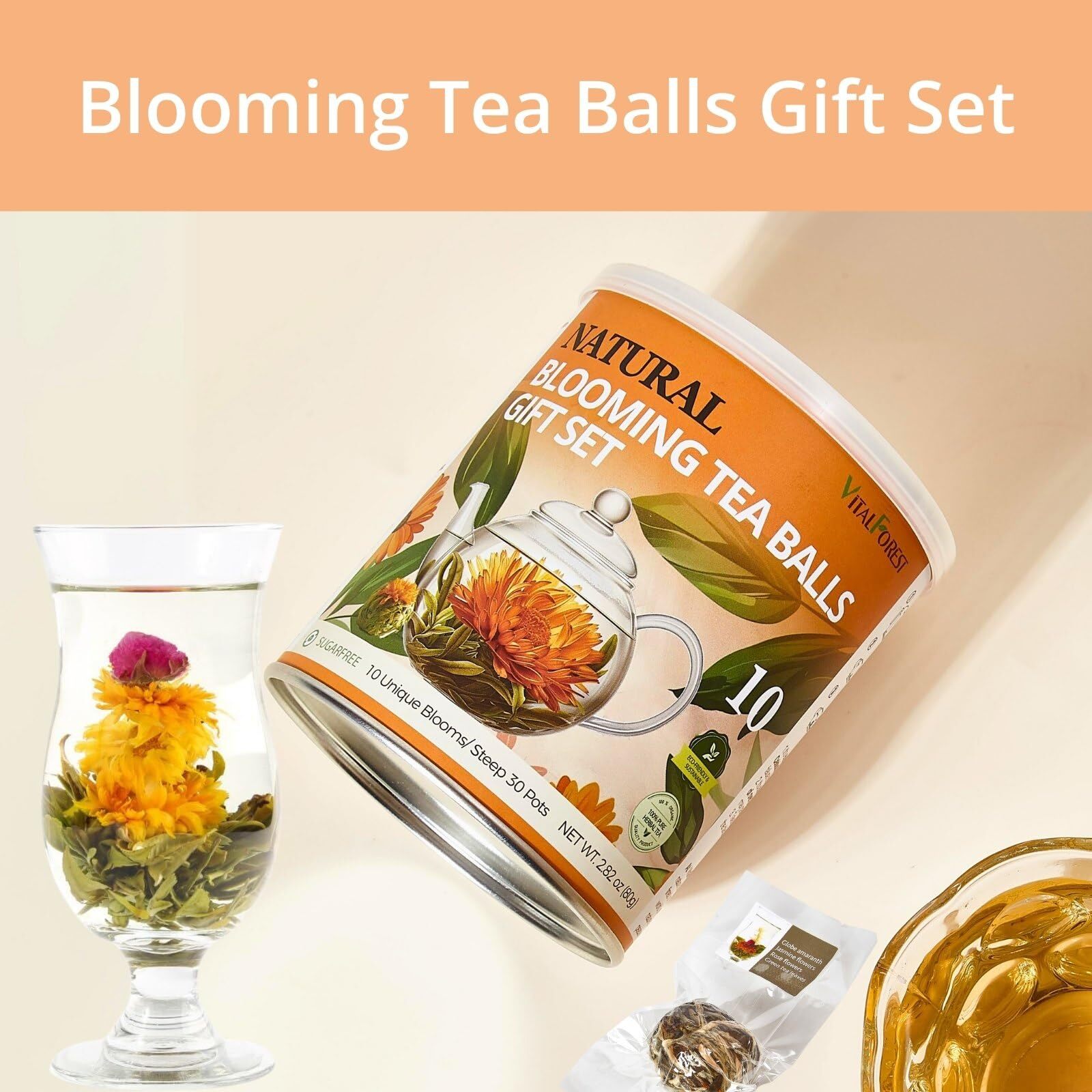 Blooming Tea Gift Set 10 Unique Varieties Flowering Tea Balls VitalForest Ind…