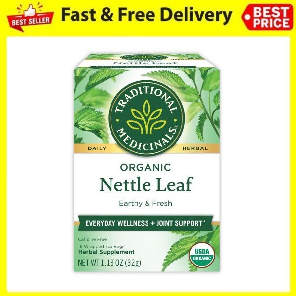 Traditional Medicinals Organic Nettle Tea 16 Bags Caffeine Free Herbal Tea