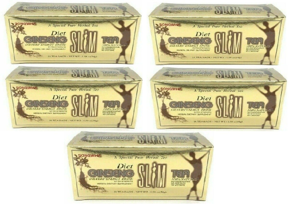 5 Boxes Diet Ginseng Slim Tea 18 Tea Bags Dieter Energy Drink Extra Strength