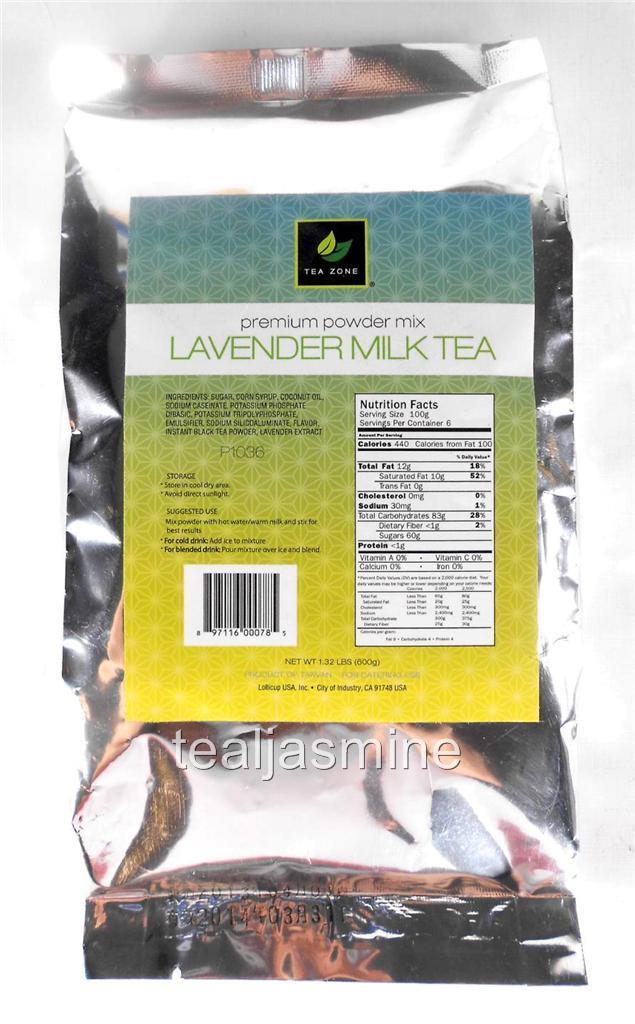 Tea Zone Lavender Milk Tea Premium Powder Mix Boba Bubble Tea 1.32 Lbs.