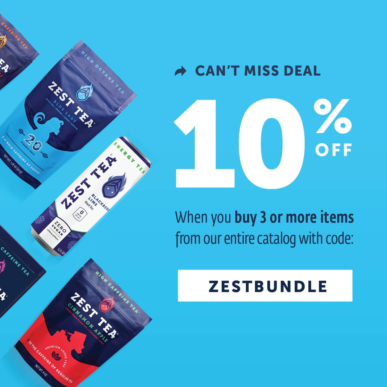 Zest Tea Premium Energy Hot Tea, High Caffeine Blend Natural & Healthy Tradition