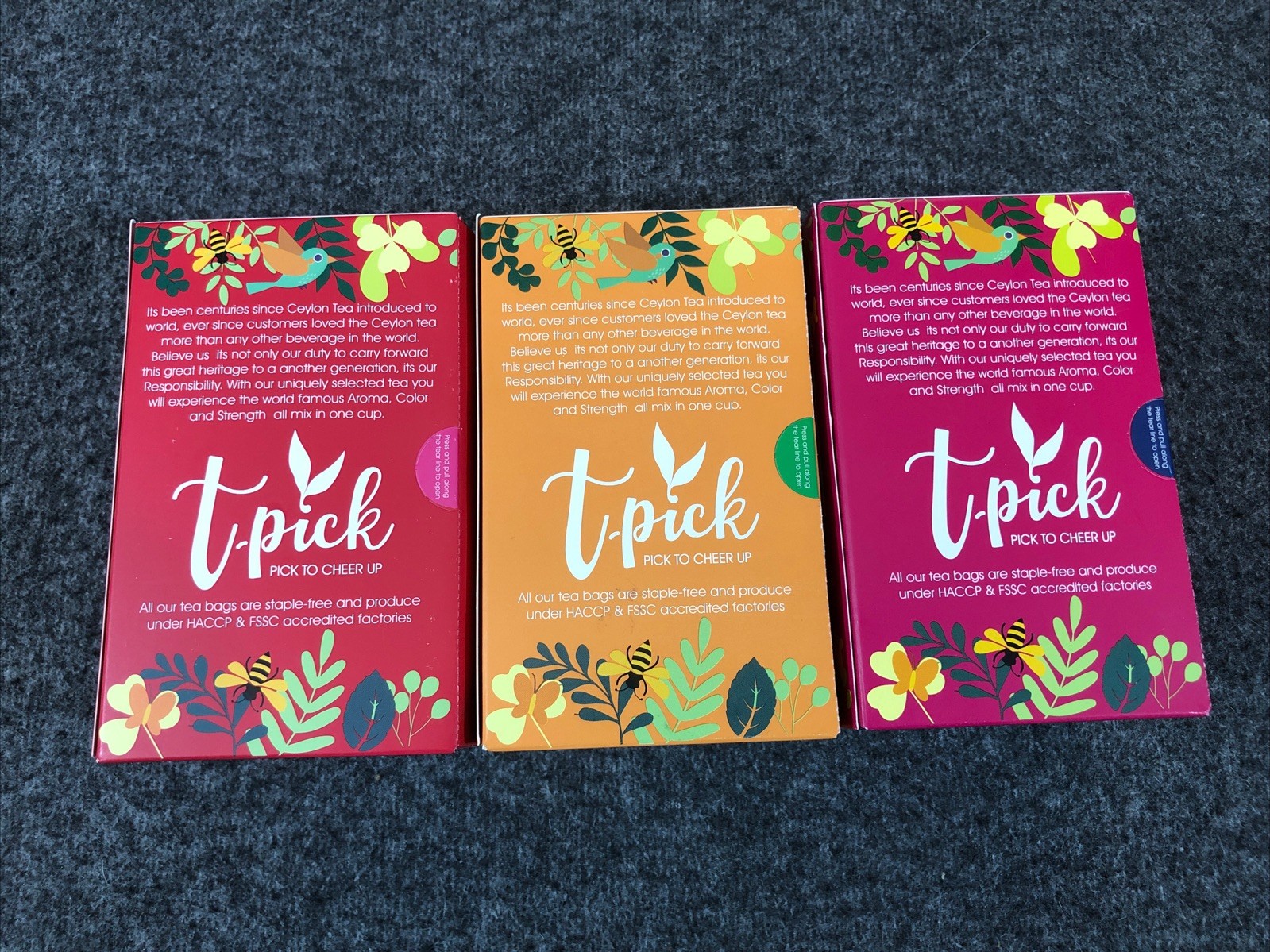 3 PACK – T-PICK Ceylon Green Tea Raspberry, Black Tea Mango, Berry Boost NEW!!!