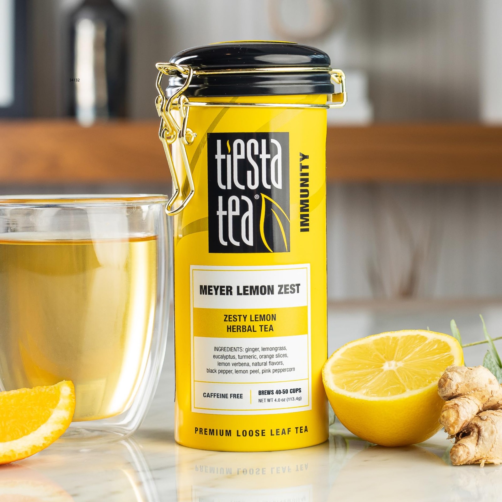 – Meyer Lemon Zest, Loose Leaf, Zesty Lemon Herbal Tea, Premium Non-Caffeinat…