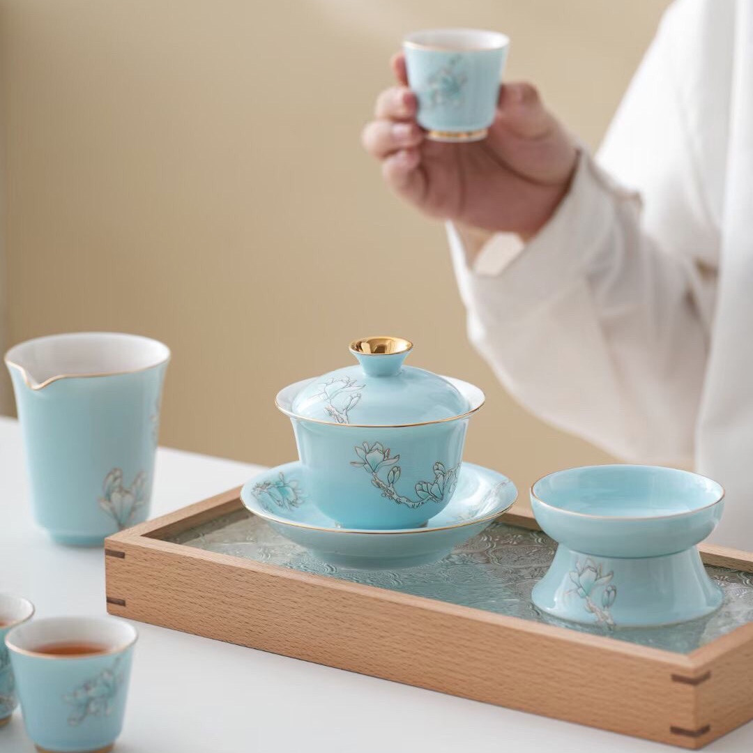 Tiffany 23-Piece Tea Set in High-Quality Leather Case