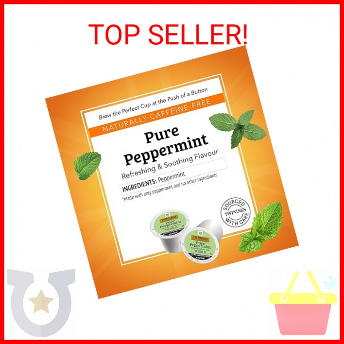 Twinings Pure Peppermint Herbal Tea K-Cup Pods for Keurig, 24 Count (Pack of 1),